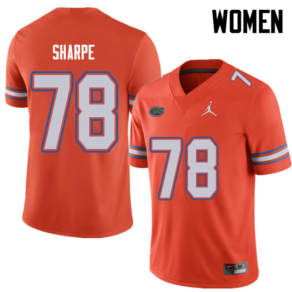 Jordan Brand Women #78 David Sharpe Florida Gators College Football Jerseys Sale-Orange - Click Image to Close